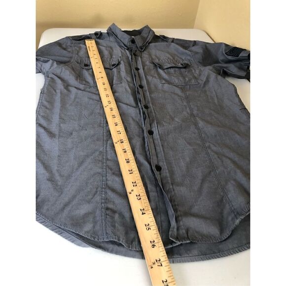 Ecko Unltd Button Shirt Short Sleeve Gray Size M - Picture 6 of 7